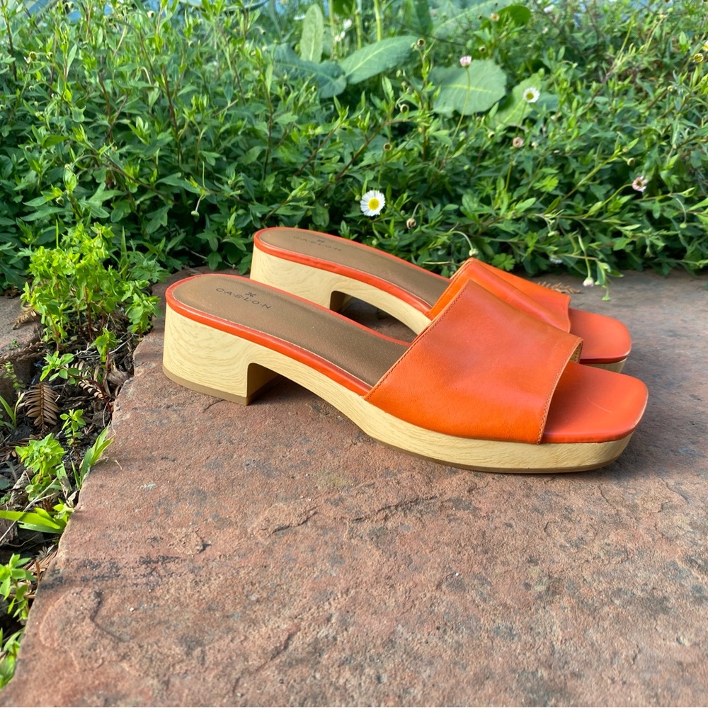 Orange Slide Sandals